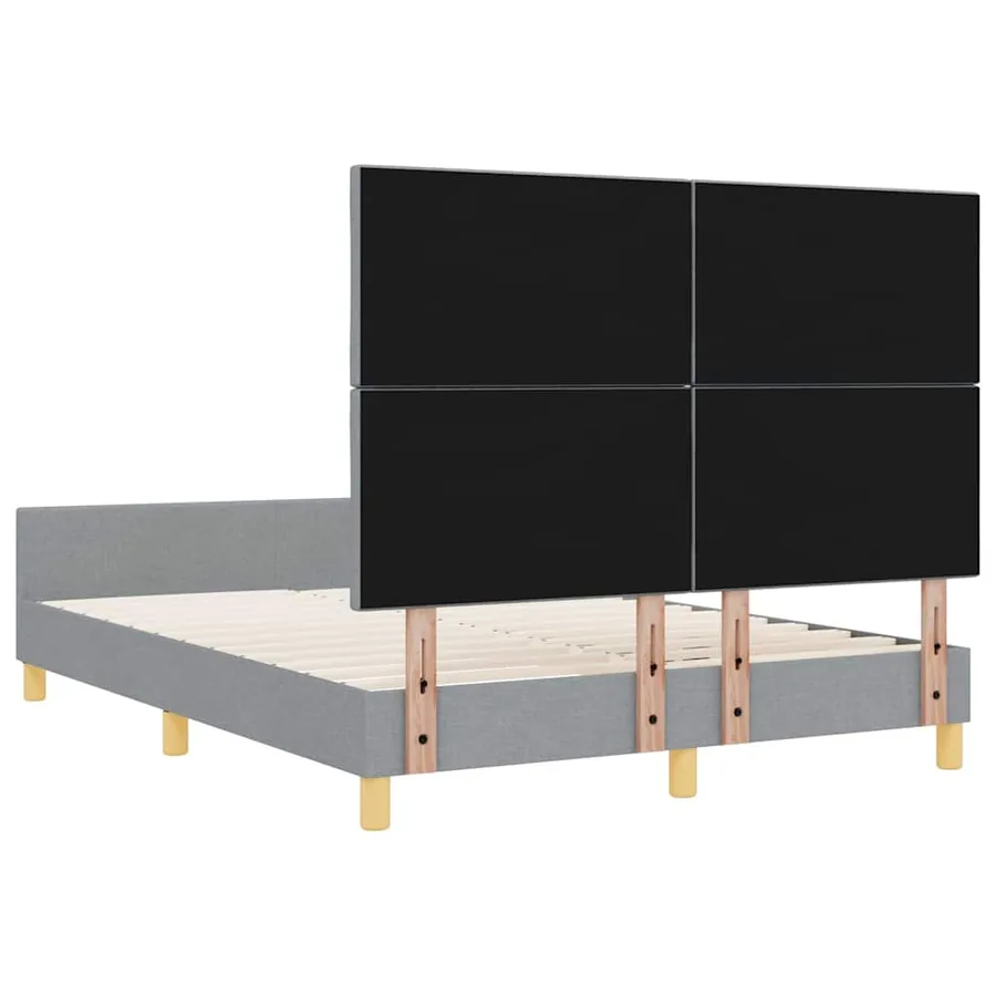 Cadre de lit avec tête de lit Gris clair 160 x 200 cm tissu - 9