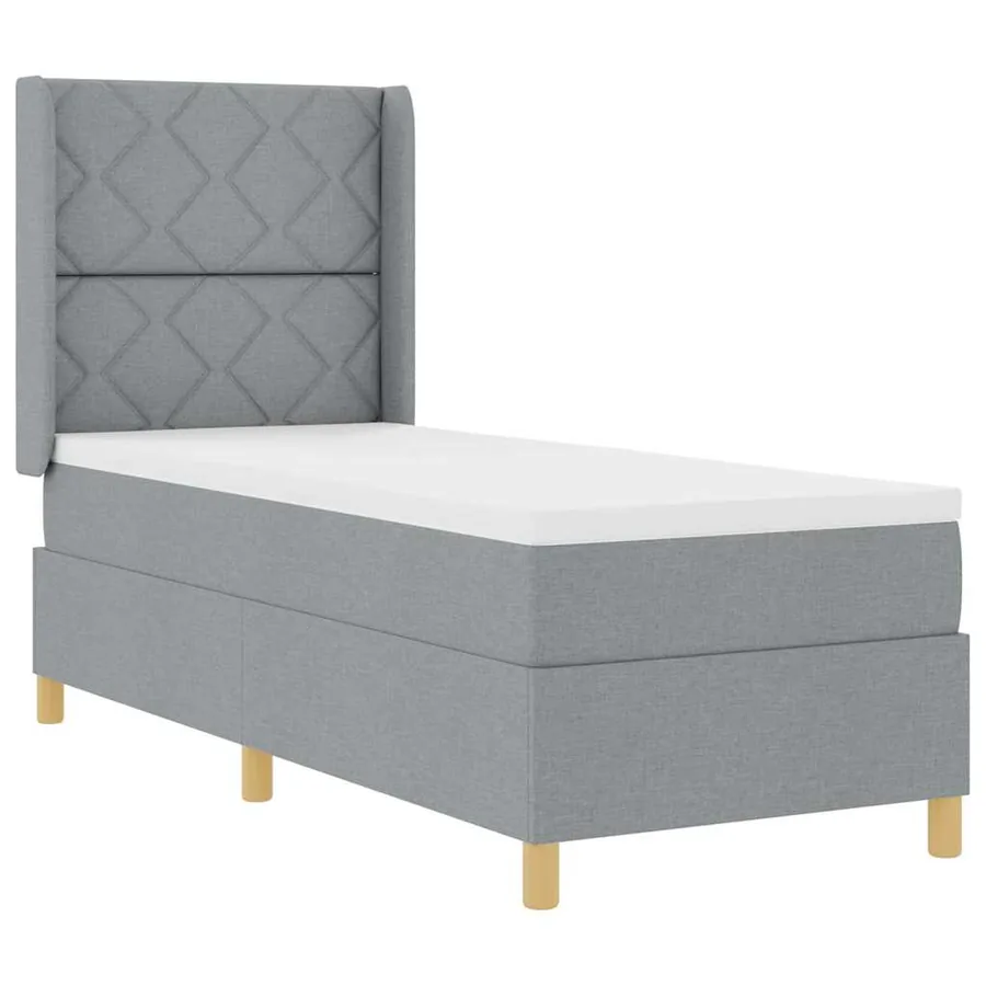Lit à ressorts avec bandes LED Gris clair 80 x 200 cm tissu - 2
