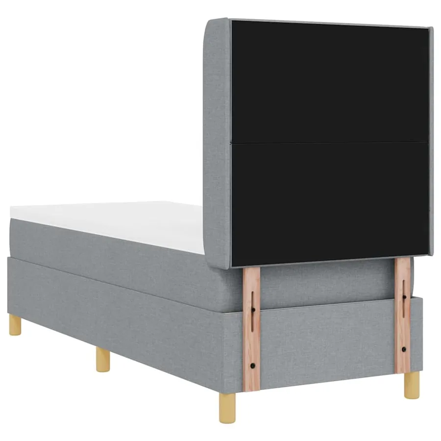 Lit à ressorts avec bandes LED Gris clair 80 x 200 cm tissu - 9