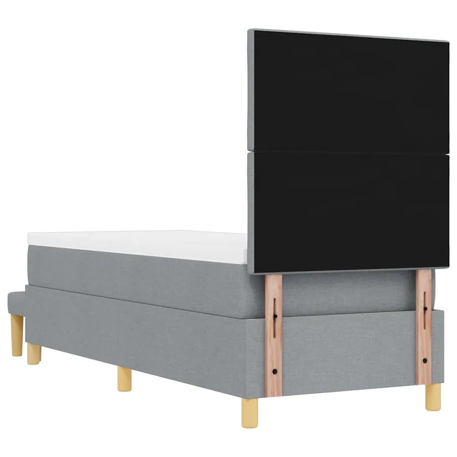 Lit à ressorts avec tête de lit Gris clair 200 x 80 cm tissu - 10