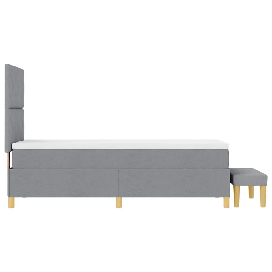Lit à ressorts avec tête de lit Gris clair 200 x 80 cm tissu - 9