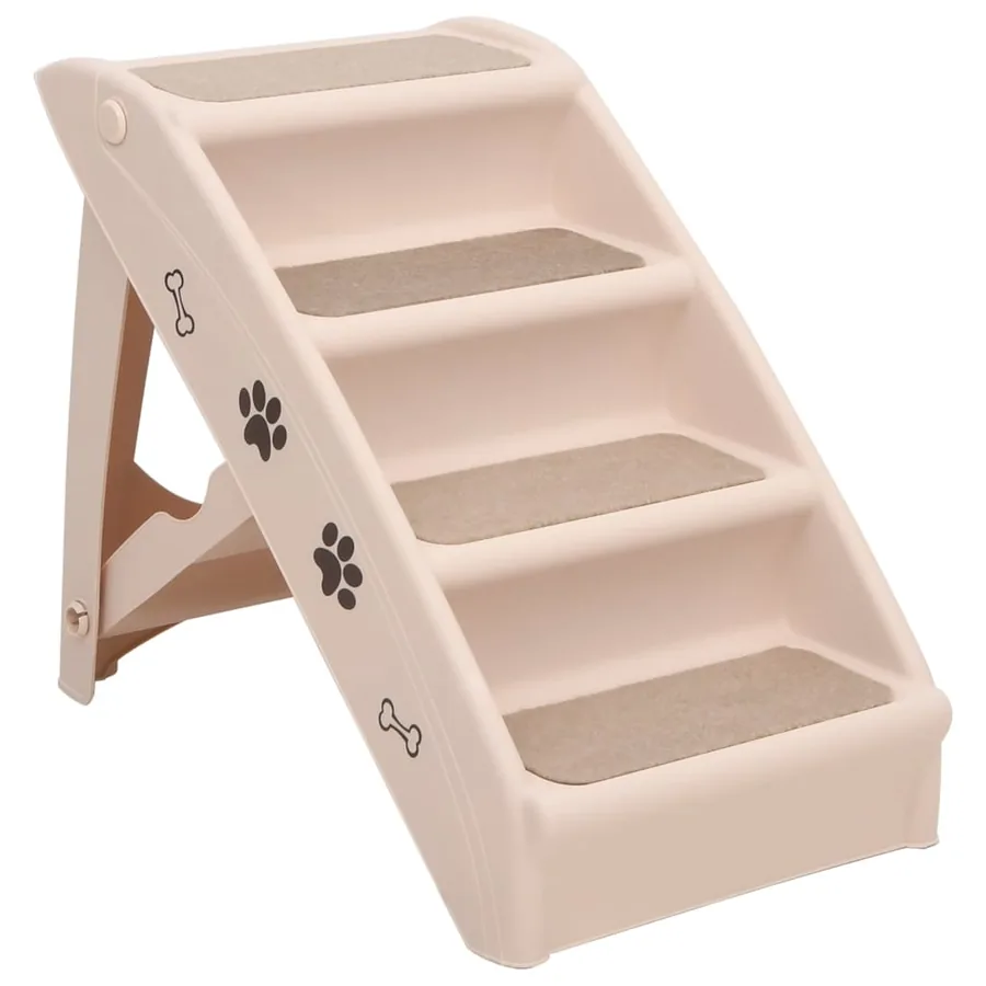 Escaliers pliables pour chiens Crème 62x40x49,5 cm - 2