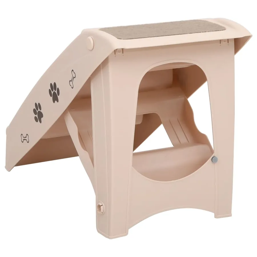 Escaliers pliables pour chiens Crème 62x40x49,5 cm - 5