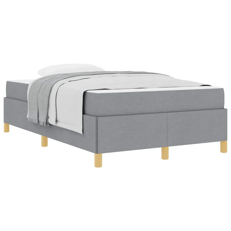 Cadre de lit avec matelas Gris clair 120 x 190 cm tissu - 2