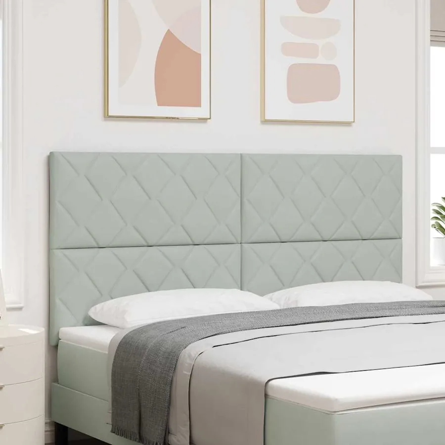 Tête de lit LED Gris clair 180 cm Velours