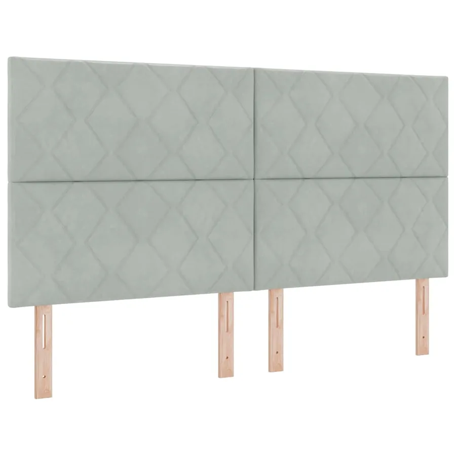 Tête de lit LED Gris clair 180 cm Velours - 2