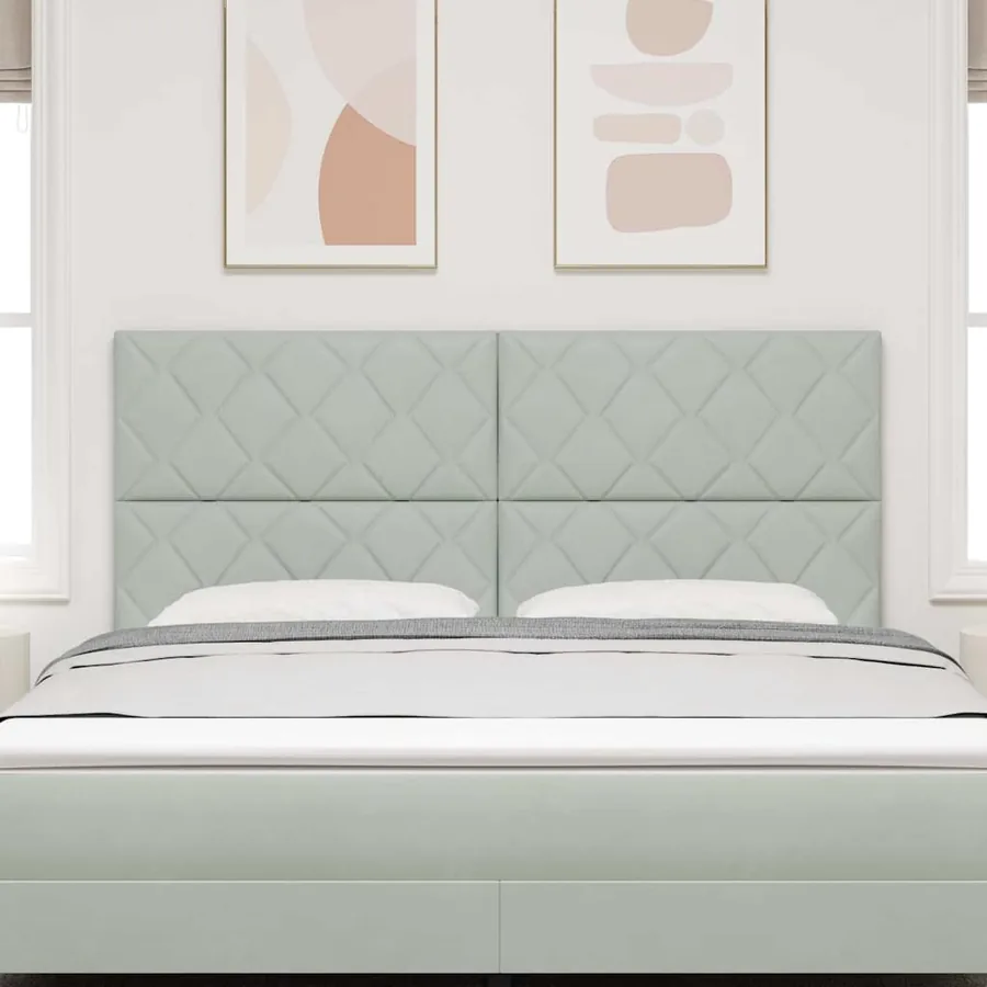 Tête de lit LED Gris clair 180 cm Velours - 3