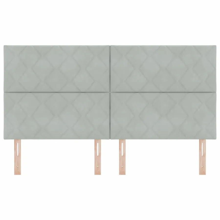 Tête de lit LED Gris clair 180 cm Velours - 5