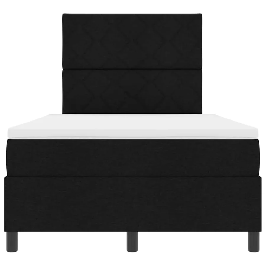 Lit à ressorts avec tête de lit Noir 120 x 190 cm tissu - 7