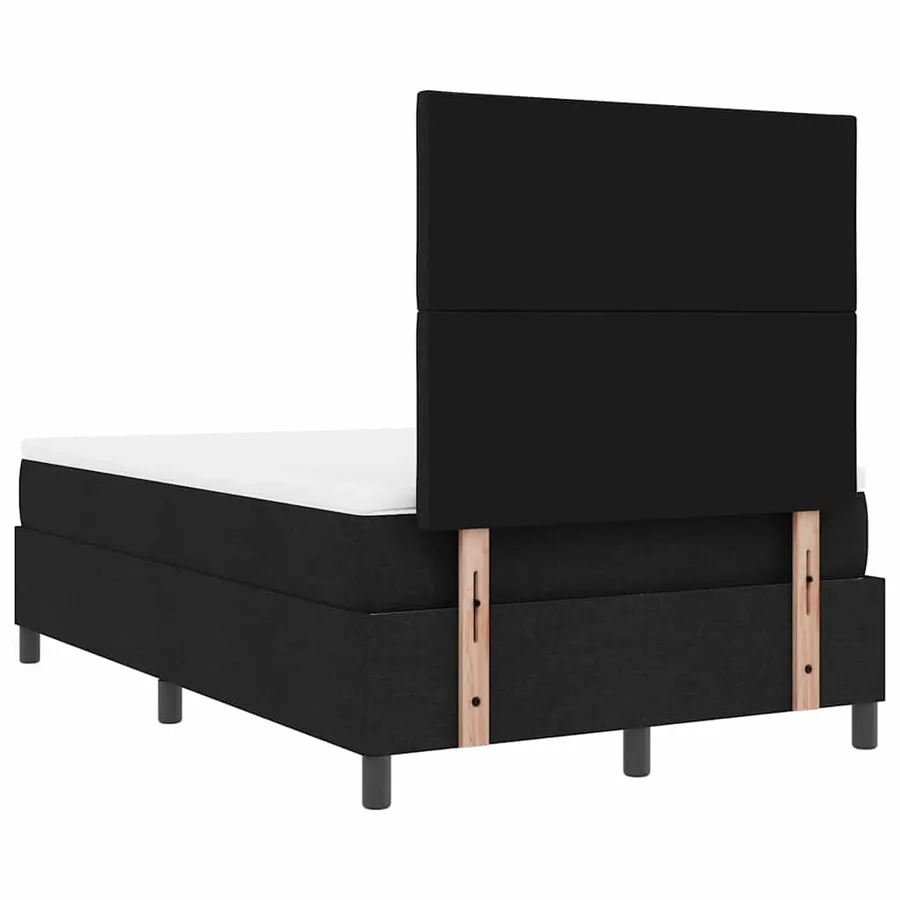 Lit à ressorts avec tête de lit Noir 120 x 190 cm tissu - 9