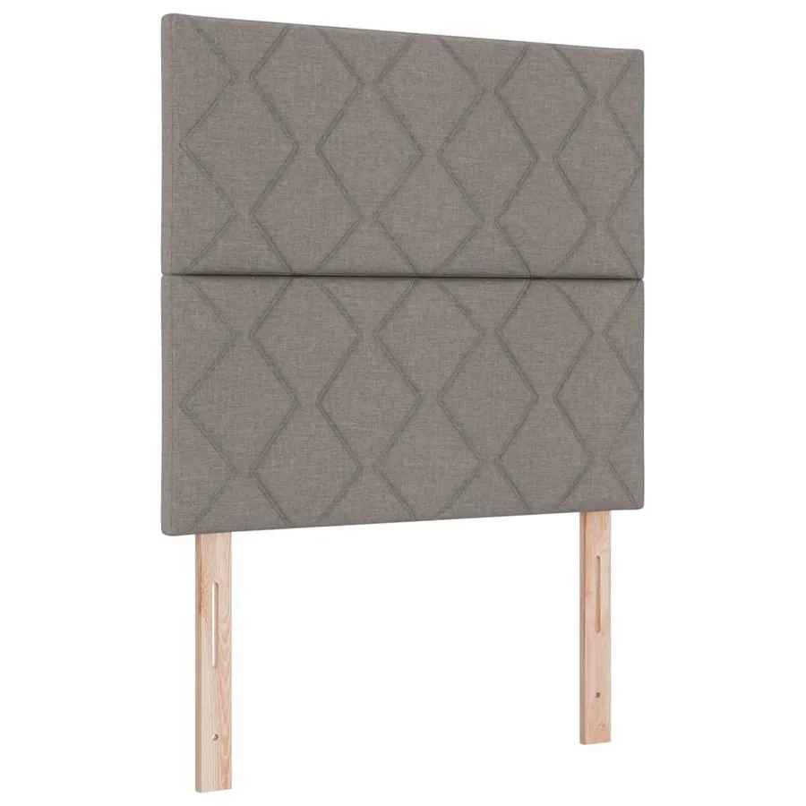 Lit à ressorts avec tête de lit Taupe 120 x 190 cm tissu - 4