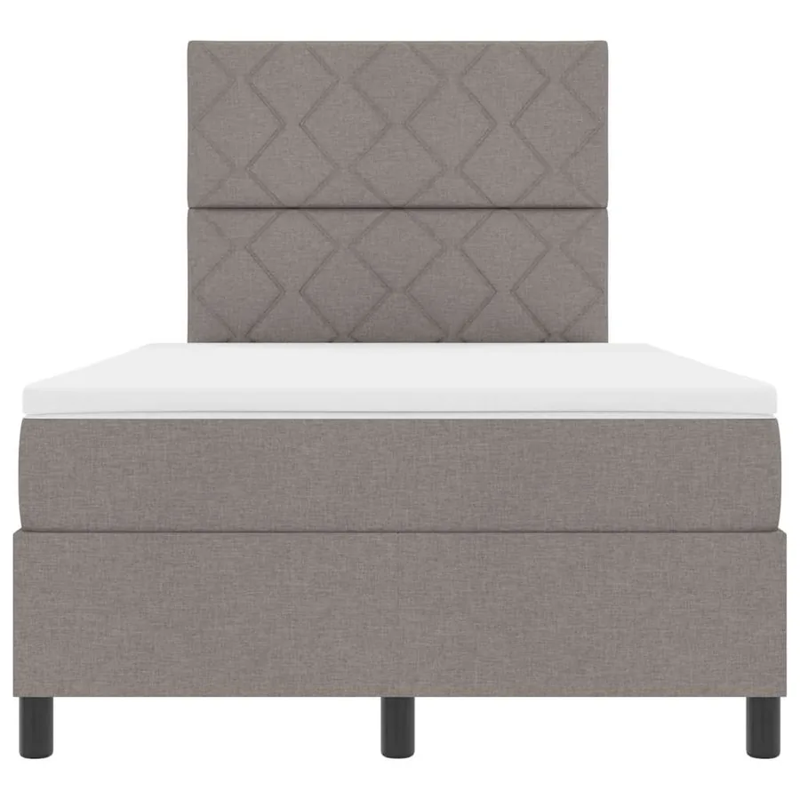 Lit à ressorts avec tête de lit Taupe 120 x 190 cm tissu - 7