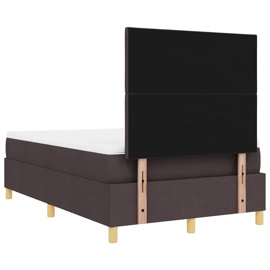 Lit à ressort LED Marron foncé 120 x 190 cm tissu - 8