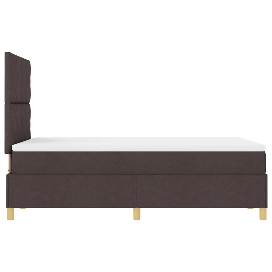 Lit à ressort LED Marron foncé 120 x 190 cm tissu - 9