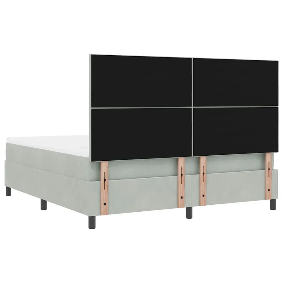 Lit à ressort LED Gris clair 180 x 200 cm Velours - 8