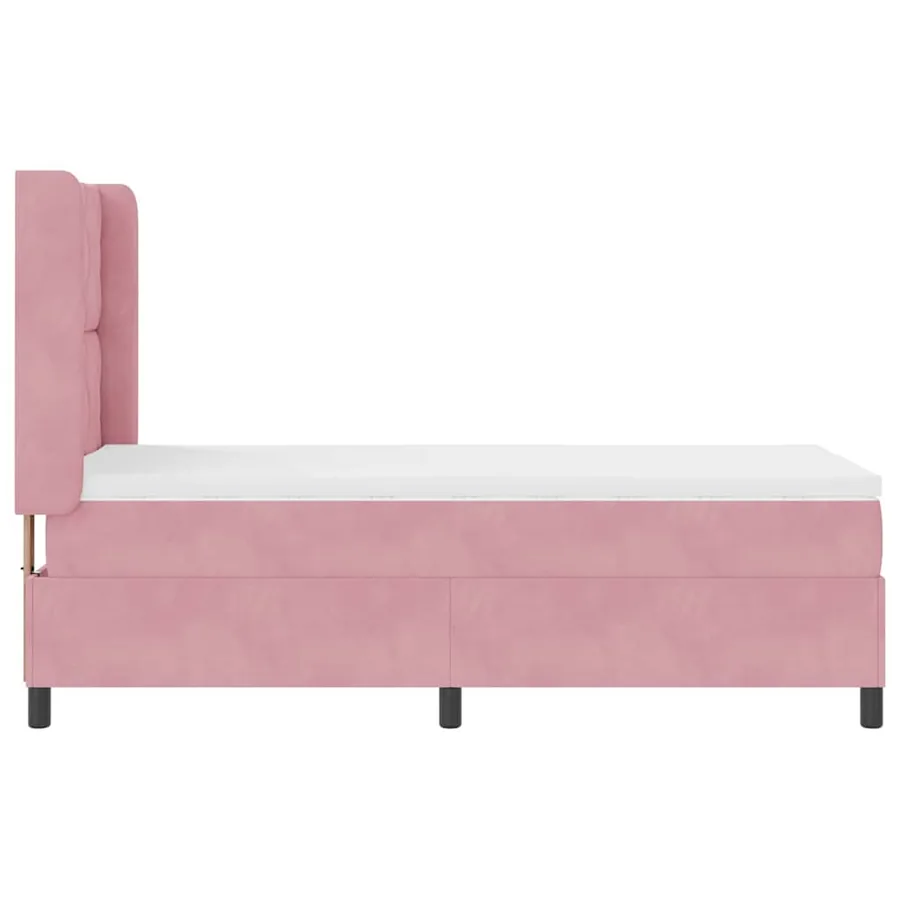 Lit à ressorts avec bandes LED Rose 90 x 190 cm Velours - 9