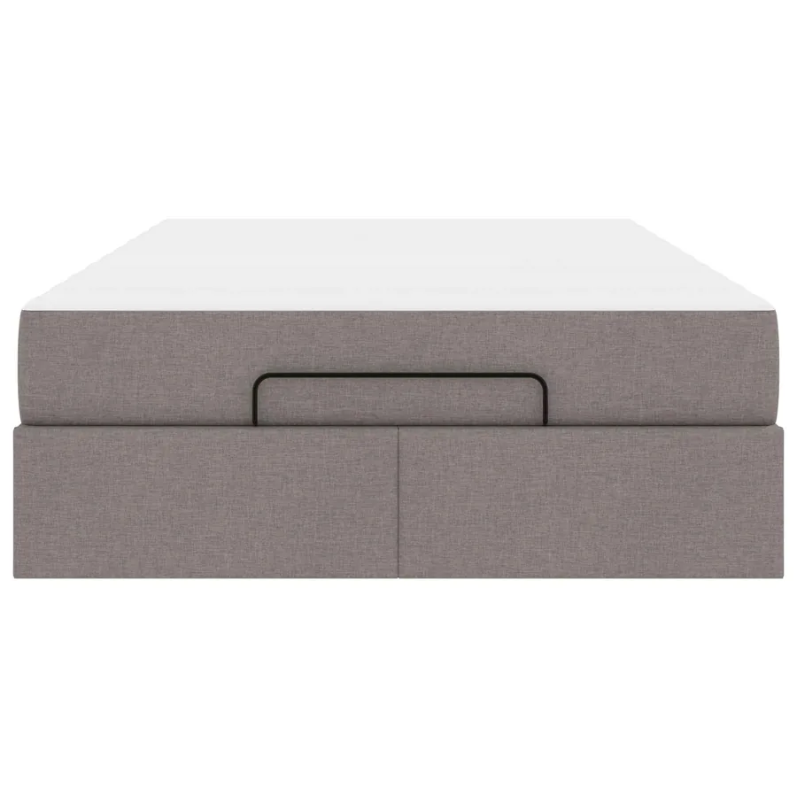 Cadre de lit avec matelas 2 pcs Taupe tissu - 6