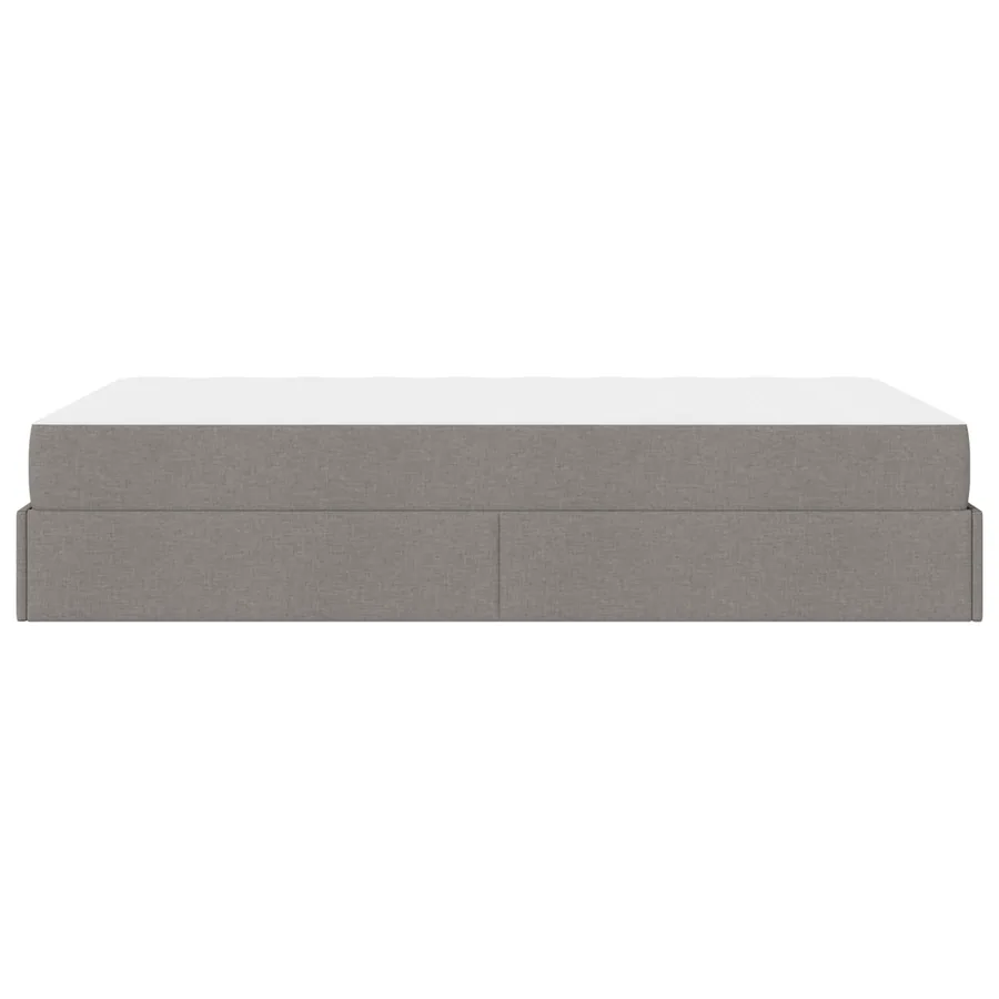 Cadre de lit avec matelas 2 pcs Taupe tissu - 7
