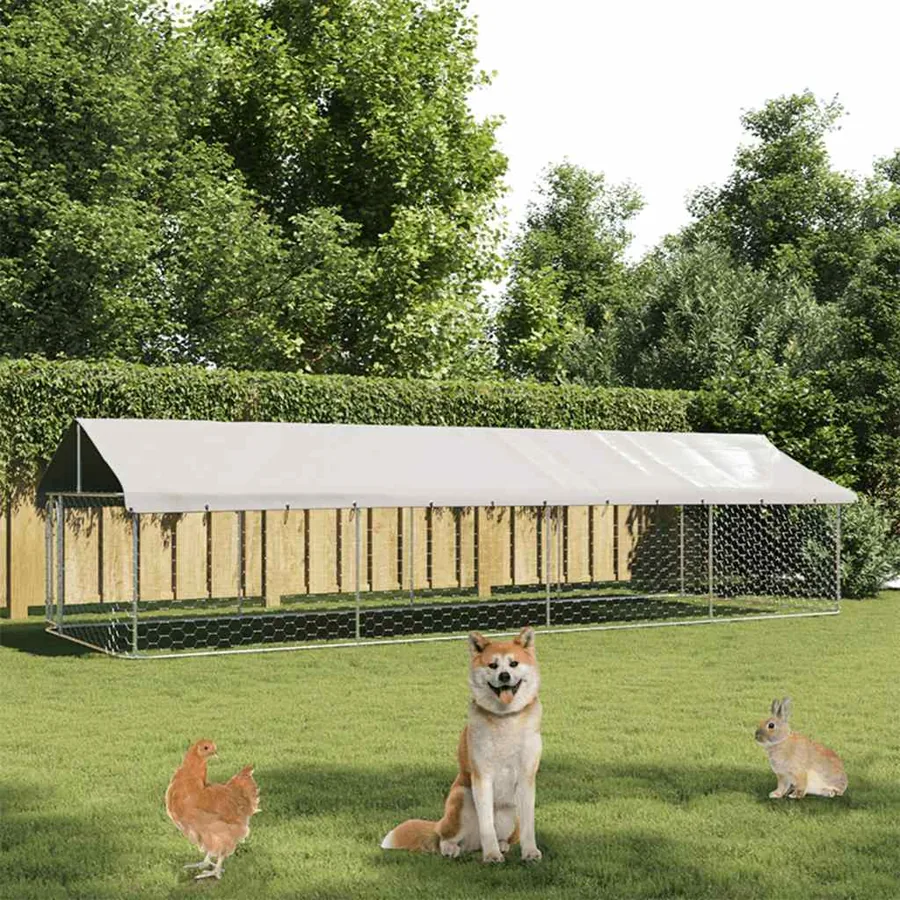 Chenil extérieur avec toit 600x200x150 cm