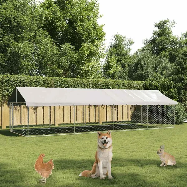 Chenil extérieur avec toit 600x200x150 cm