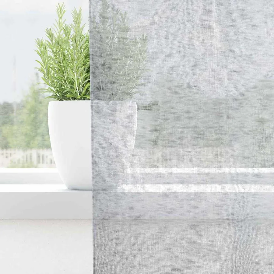 Rideau en Voile 2 pcs Gris foncé 260 x 140 cm Polyester - 3