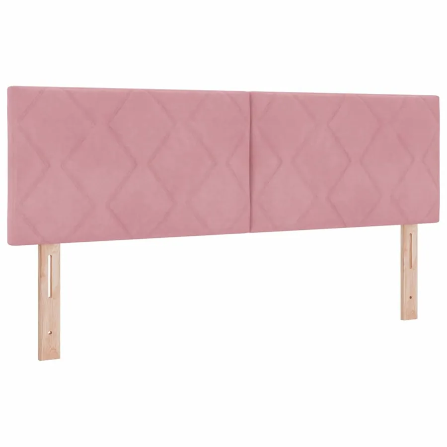 Lit à ressorts avec coussin Rose 160 x 200 cm Velours - 6