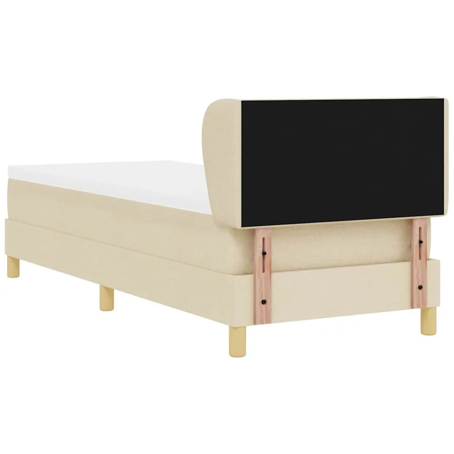 Lit à ressorts avec tête de lit Crème 80 x 200 cm tissu - 9