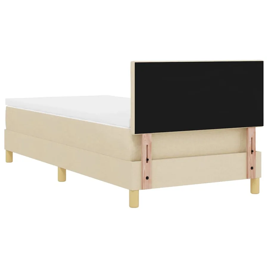 Lit à ressorts avec coussin Crème 90 x 200 cm tissu - 9