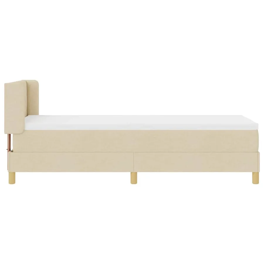 Lit à ressorts avec tête de lit Crème 200 x 80 cm tissu - 6