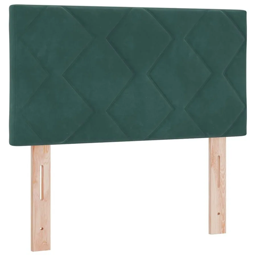 Lit à ressorts avec tête de lit Vert foncé 200 x 80 cm Velours - 4