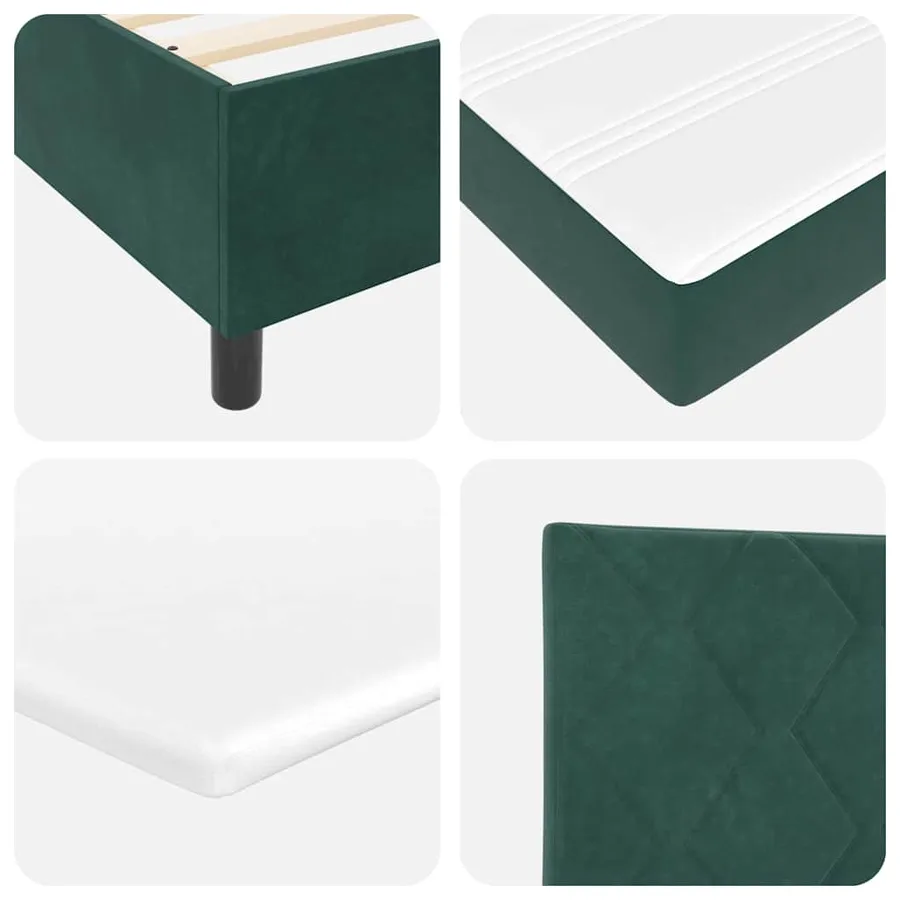 Lit à ressort LED Vert foncé 90 x 190 cm Velours - 11