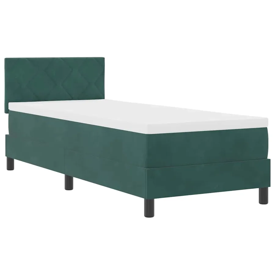 Lit à ressort LED Vert foncé 80 x 200 cm Velours - 2