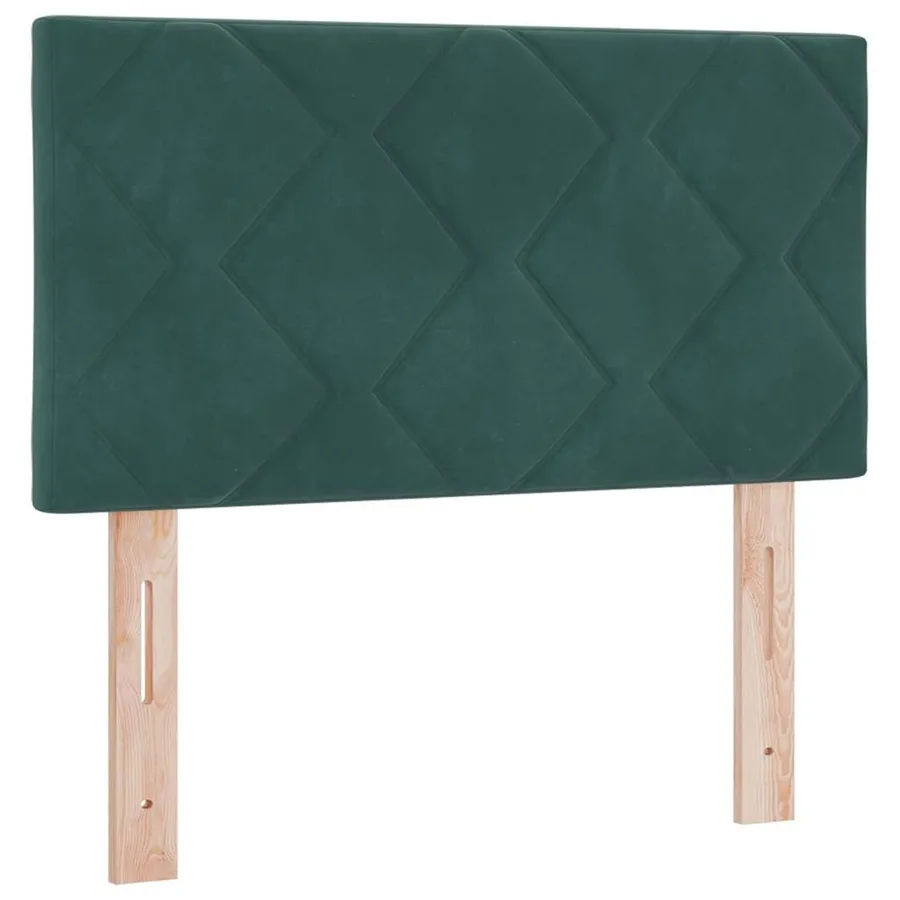 Lit à ressort LED Vert foncé 80 x 200 cm Velours - 7
