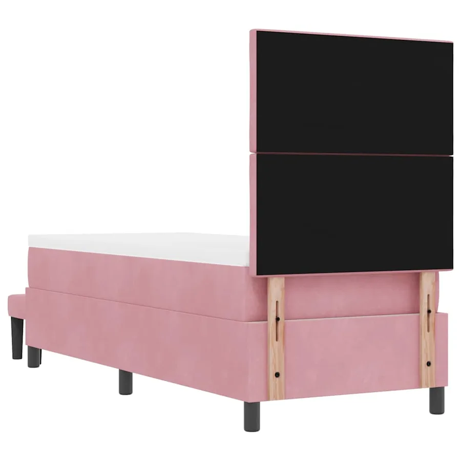 Lit à ressorts avec tête de lit Rose 200 x 80 cm Velours - 10