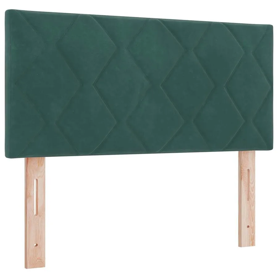 Lit à ressort LED Vert foncé 90 x 200 cm Velours - 7
