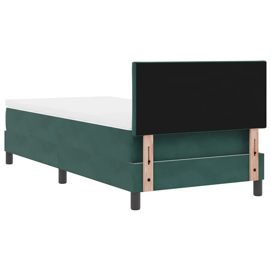 Lit à ressort LED Vert foncé 90 x 200 cm Velours - 8