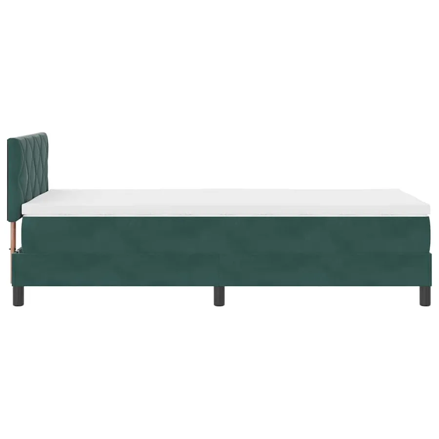 Lit à ressort LED Vert foncé 90 x 200 cm Velours - 9
