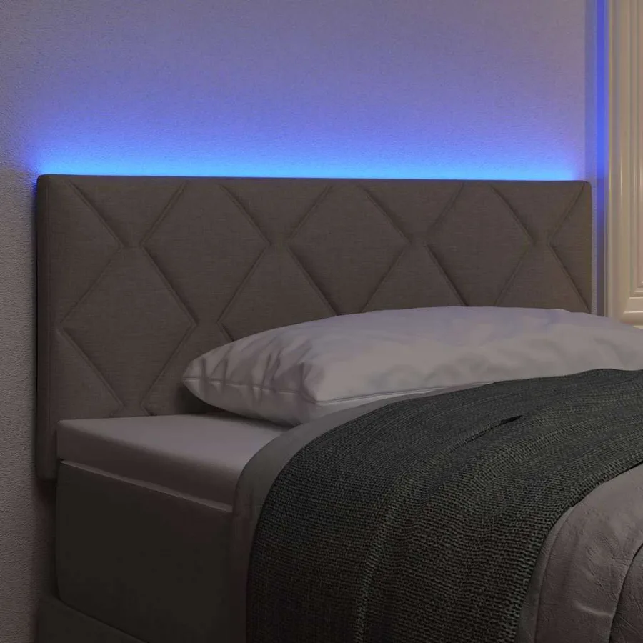 Tête de lit LED Gris clair 90 cm tissu - 3