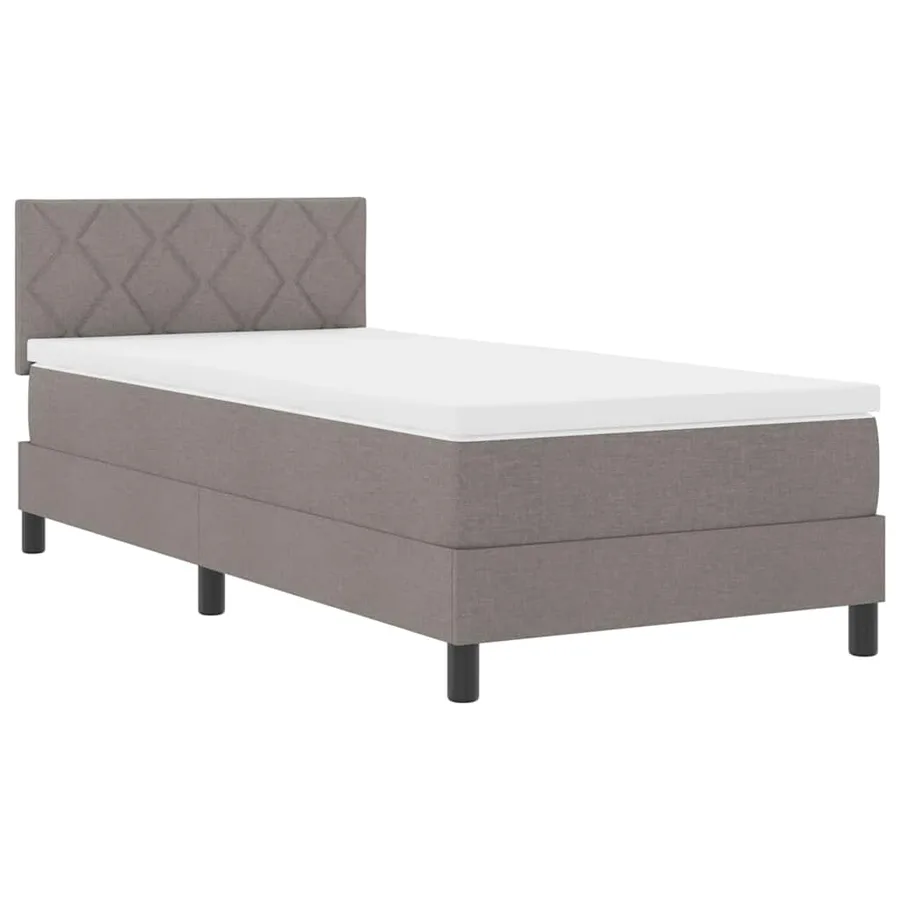 Lit à ressorts avec coussin Taupe 90 x 190 cm tissu - 4