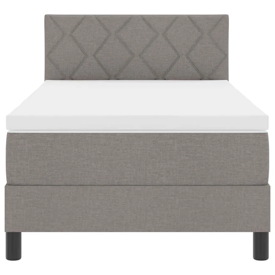 Lit à ressorts avec coussin Taupe 90 x 190 cm tissu - 7