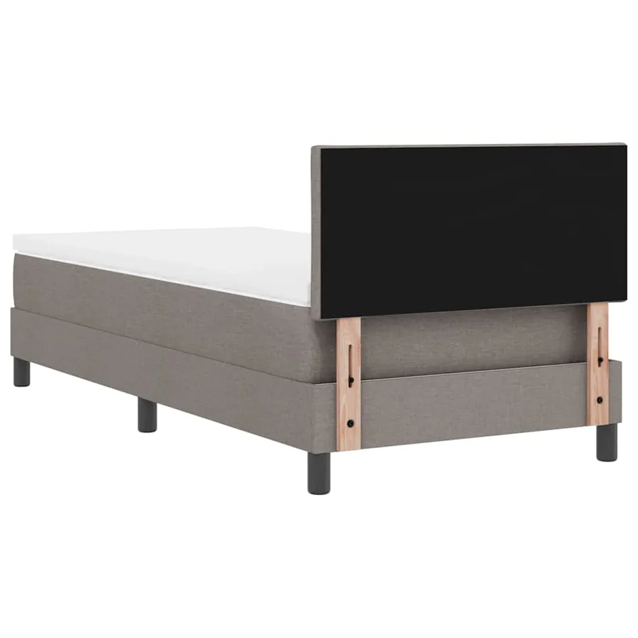 Lit à ressorts avec coussin Taupe 90 x 190 cm tissu - 9