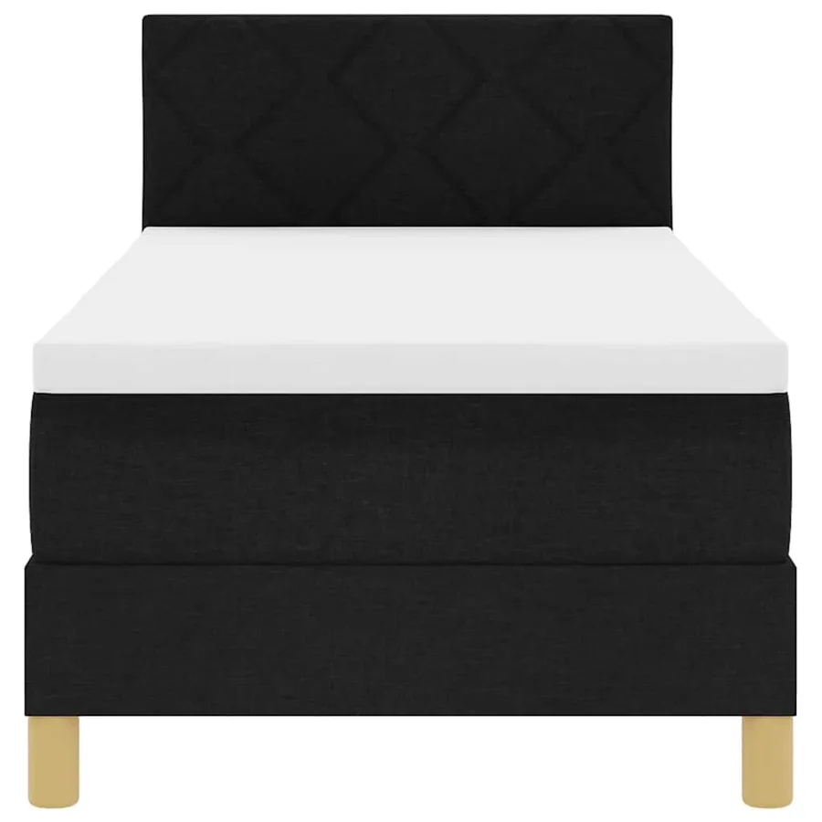 Lit à ressorts avec coussin Noir 80 x 200 cm tissu - 7