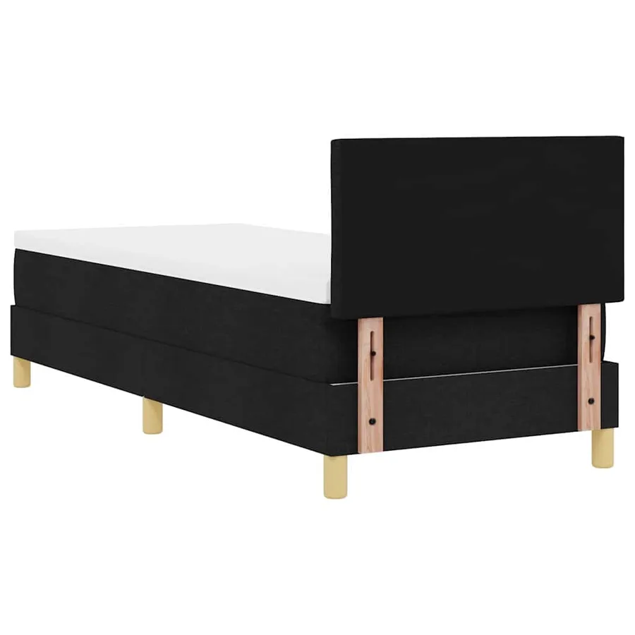 Lit à ressorts avec coussin Noir 80 x 200 cm tissu - 9