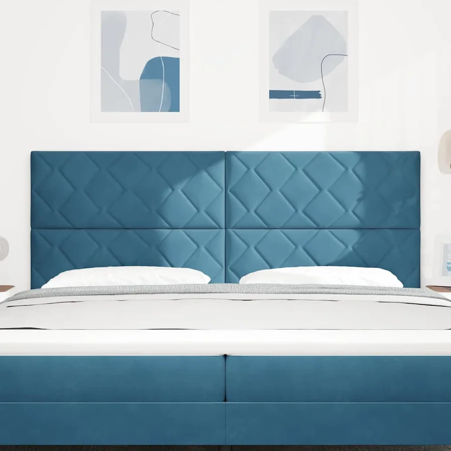 Tête de lit LED Bleu foncé 200 cm Velours - 3