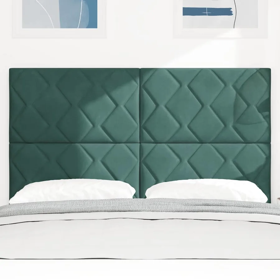 Tête de lit LED Vert foncé 144 cm Velours - 3