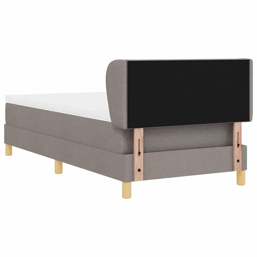 Lit à ressorts avec tête de lit Taupe 90 x 190 cm tissu - 9