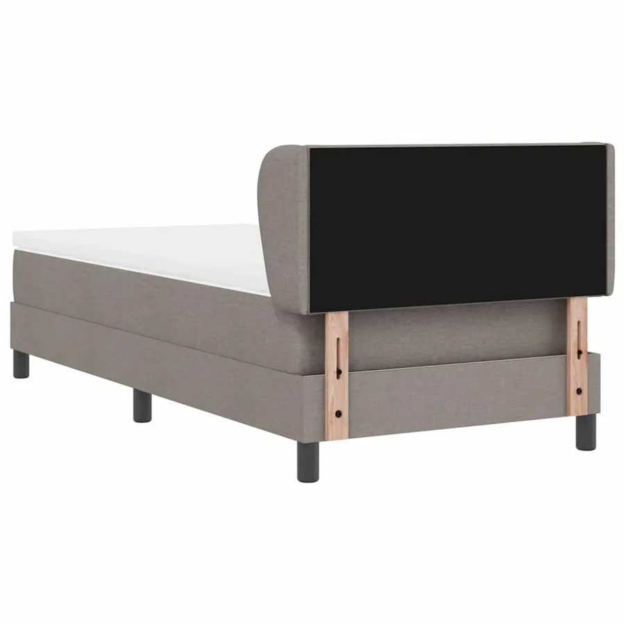Lit à ressorts avec tête de lit Taupe 90 x 200 cm tissu - 9