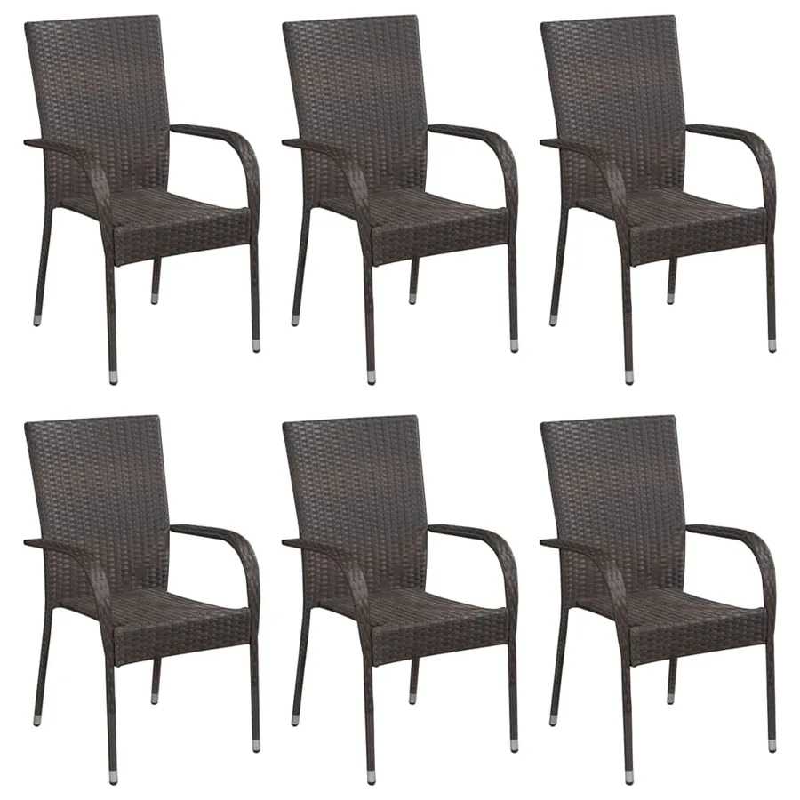 Ensemble à manger de jardin 7 pcs Marron - 2
