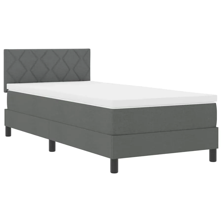 Lit à ressorts avec bandes LED Gris foncé 90 x 190 cm tissu - 2