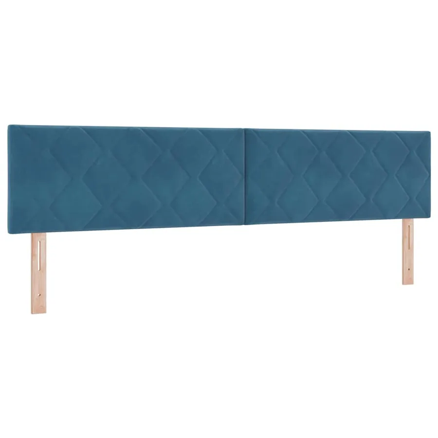 Lit à ressort LED Bleu foncé 200 x 200 cm Velours - 6